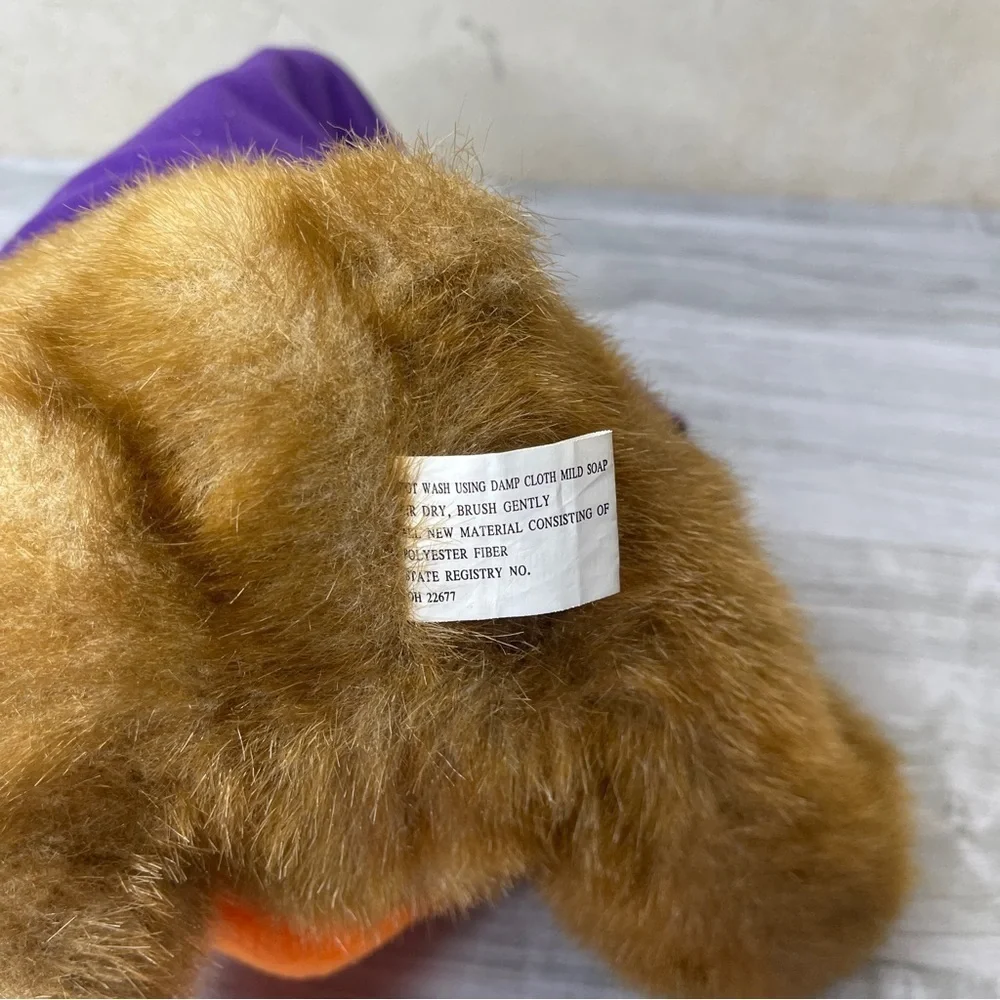 Dillard’s Vintage Halloween Brown Purple Cape Pumpkin Teddy Plush Stuffed Bear